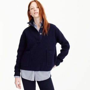 J. Crew ribbed popover sweater in navy